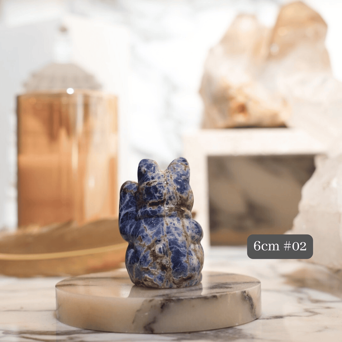 Original Design | Blue Sodalite Fortune Cat [Calming Energy & Wealth through Wisdom]