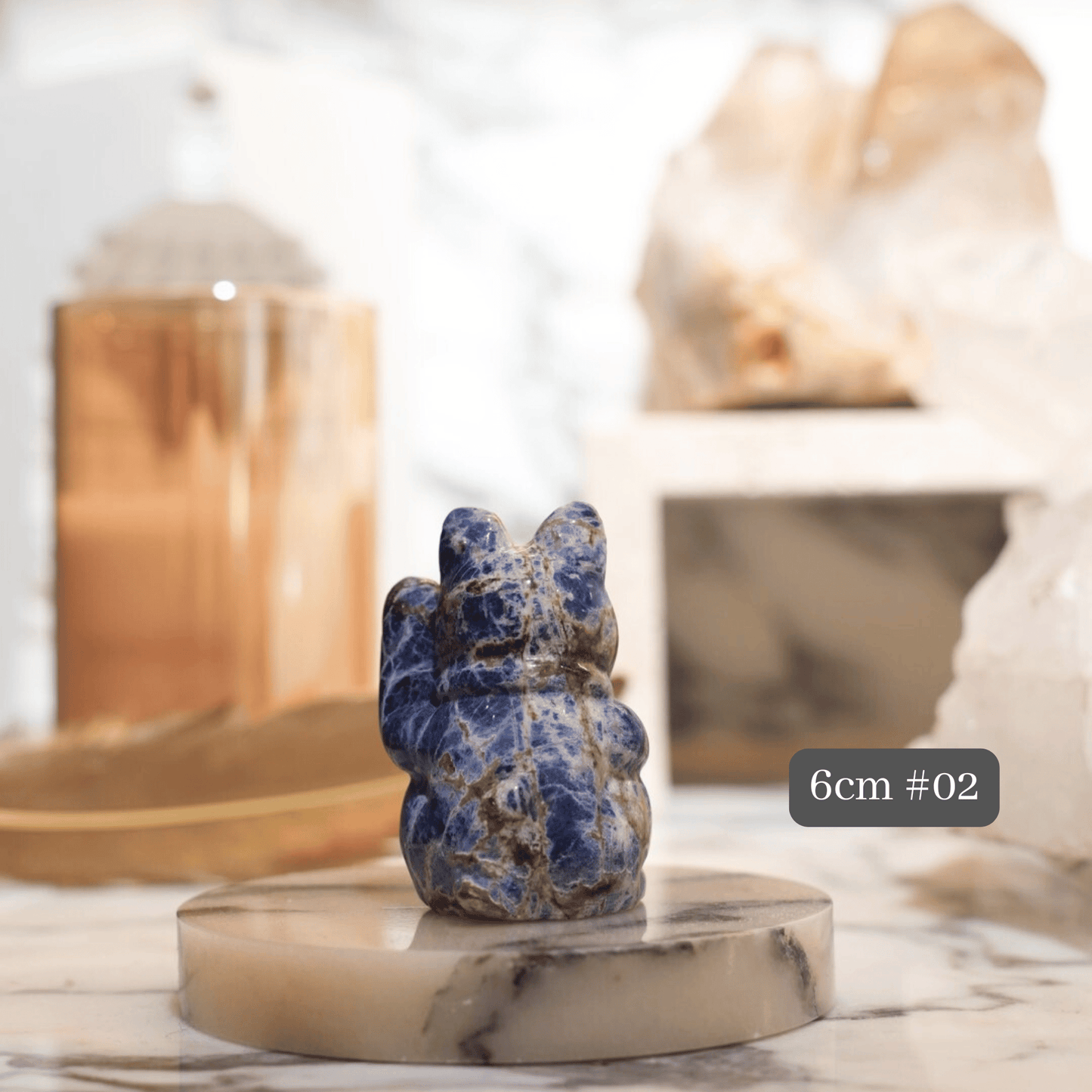 Original Design | Blue Sodalite Fortune Cat [Calming Energy & Wealth through Wisdom]