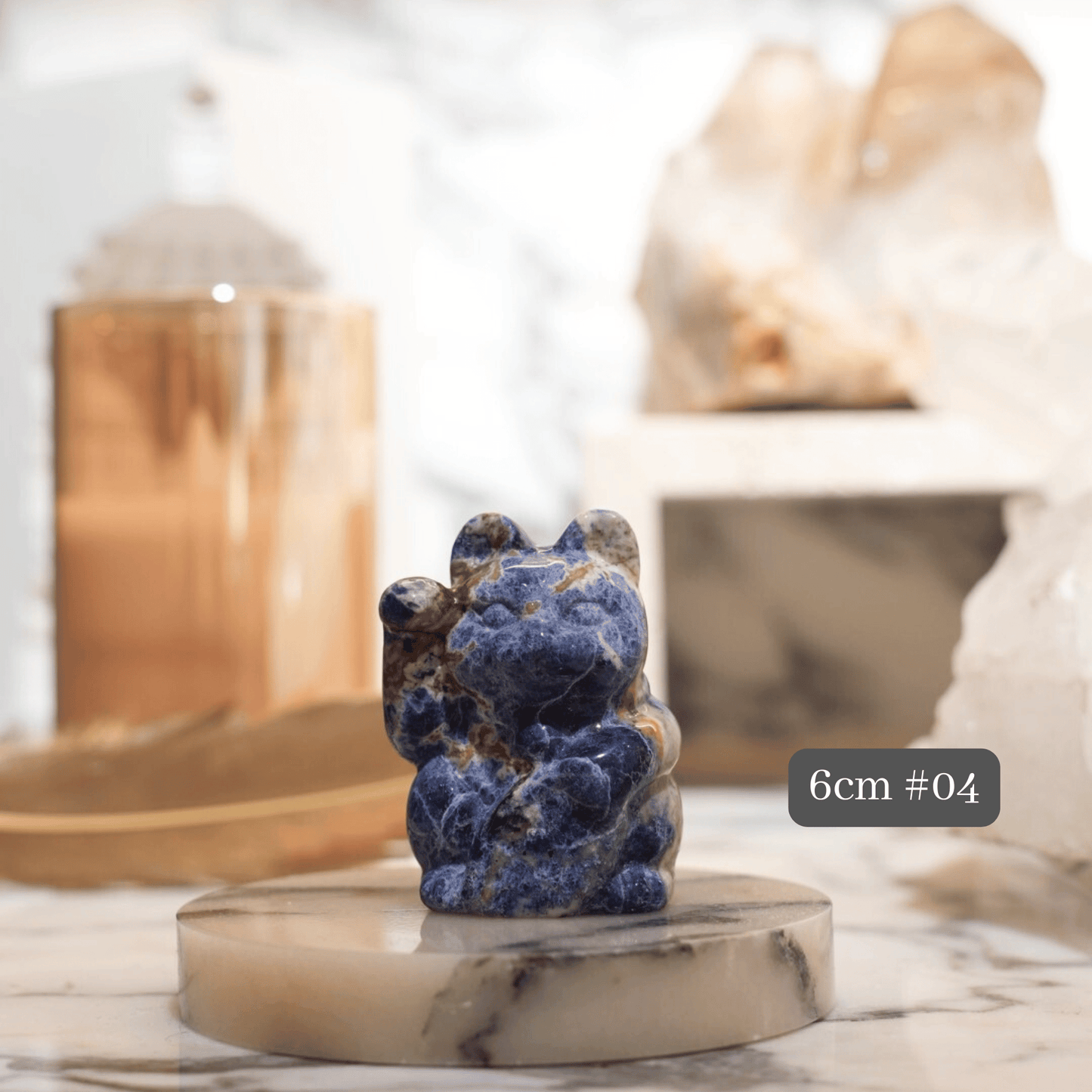 Original Design | Blue Sodalite Fortune Cat [Calming Energy & Wealth through Wisdom]