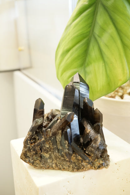黑水晶簇 Black Quartz Cluster - ART OF GEM 