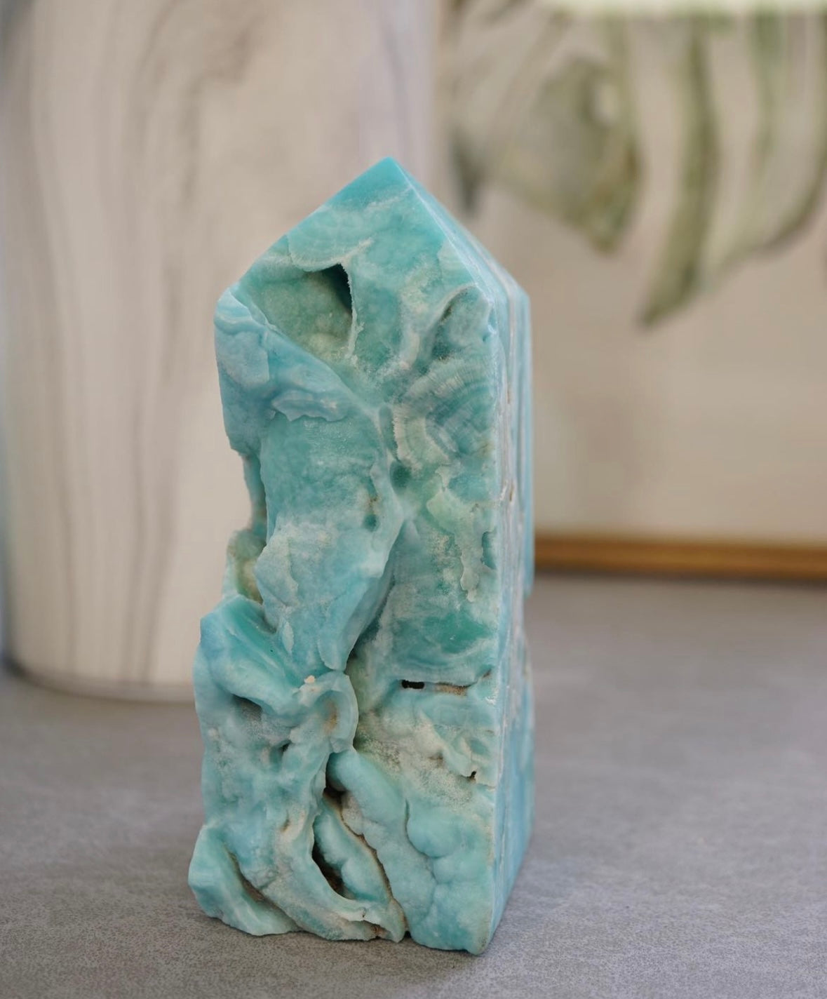 半打磨藍霰石/ 藍文石柱
Blue Aragonite Tower