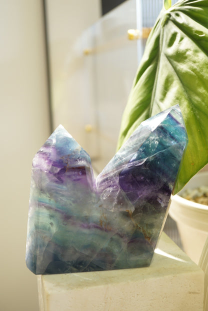 巴西千層螢石雙生晶簇 Brazil Fluorite Twin Cluster - ART OF GEM 