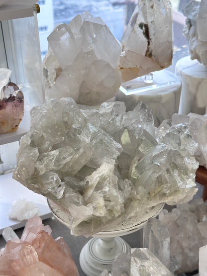 5KG 重量級巴西綠幽靈晶簇 （帶綠幽靈金字塔）Brazil Green Phantom Quartz Cluster - ART OF GEM 