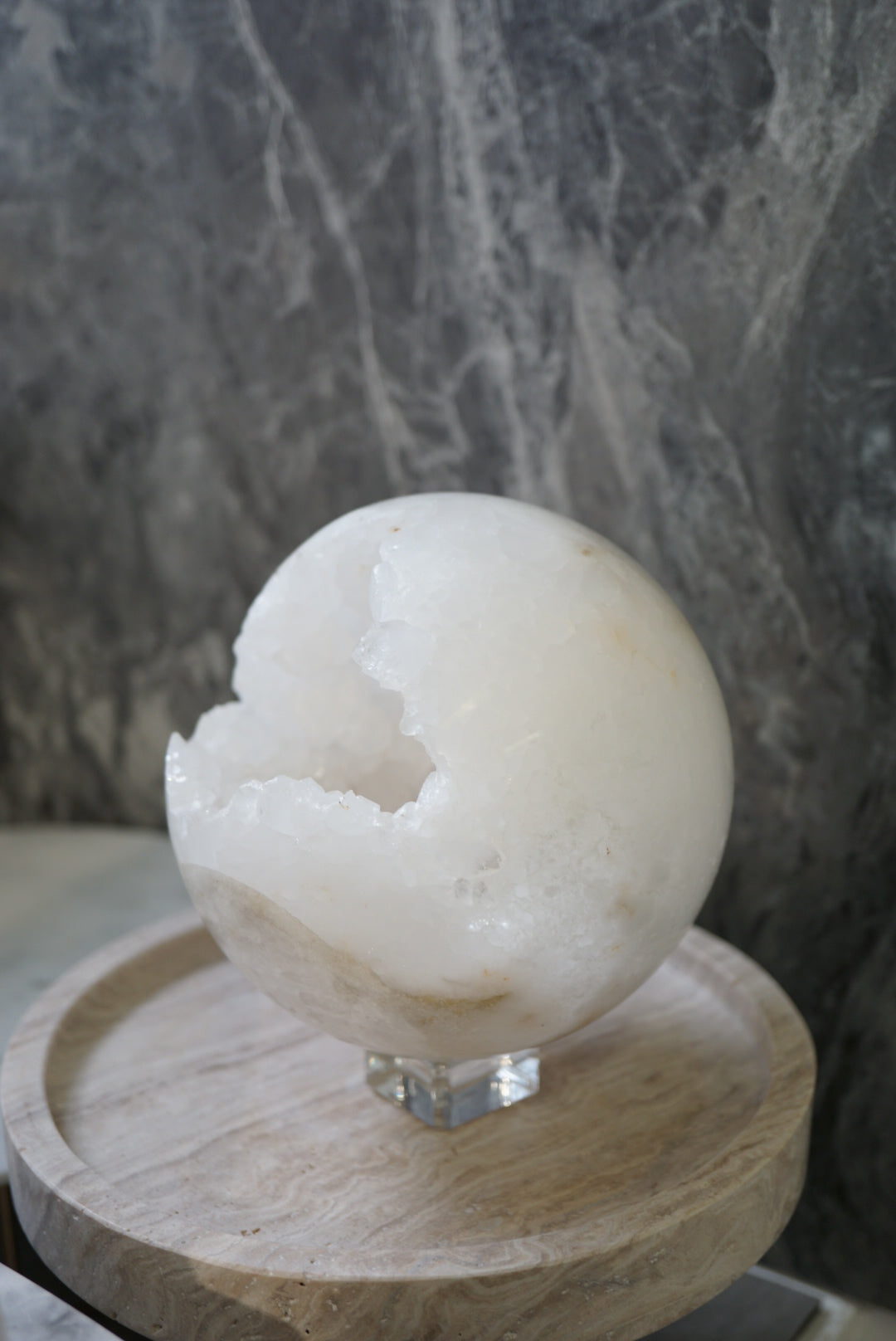 巴西瑪瑙白水晶球 Brazil Agate White Quartz Sphere