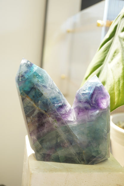 巴西千層螢石雙生晶簇 Brazil Fluorite Twin Cluster - ART OF GEM 
