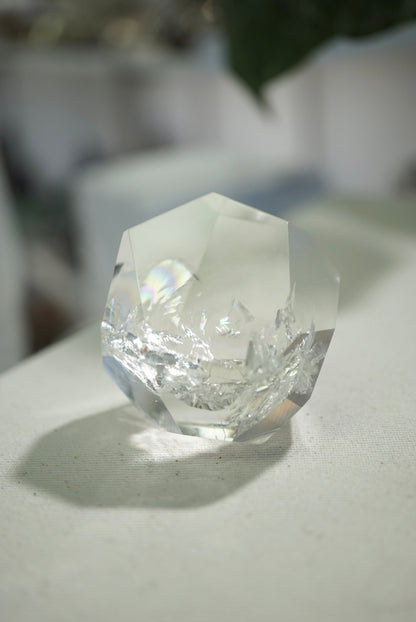清透彩虹白水晶隨形 Freeform White Quartz - ART OF GEM 
