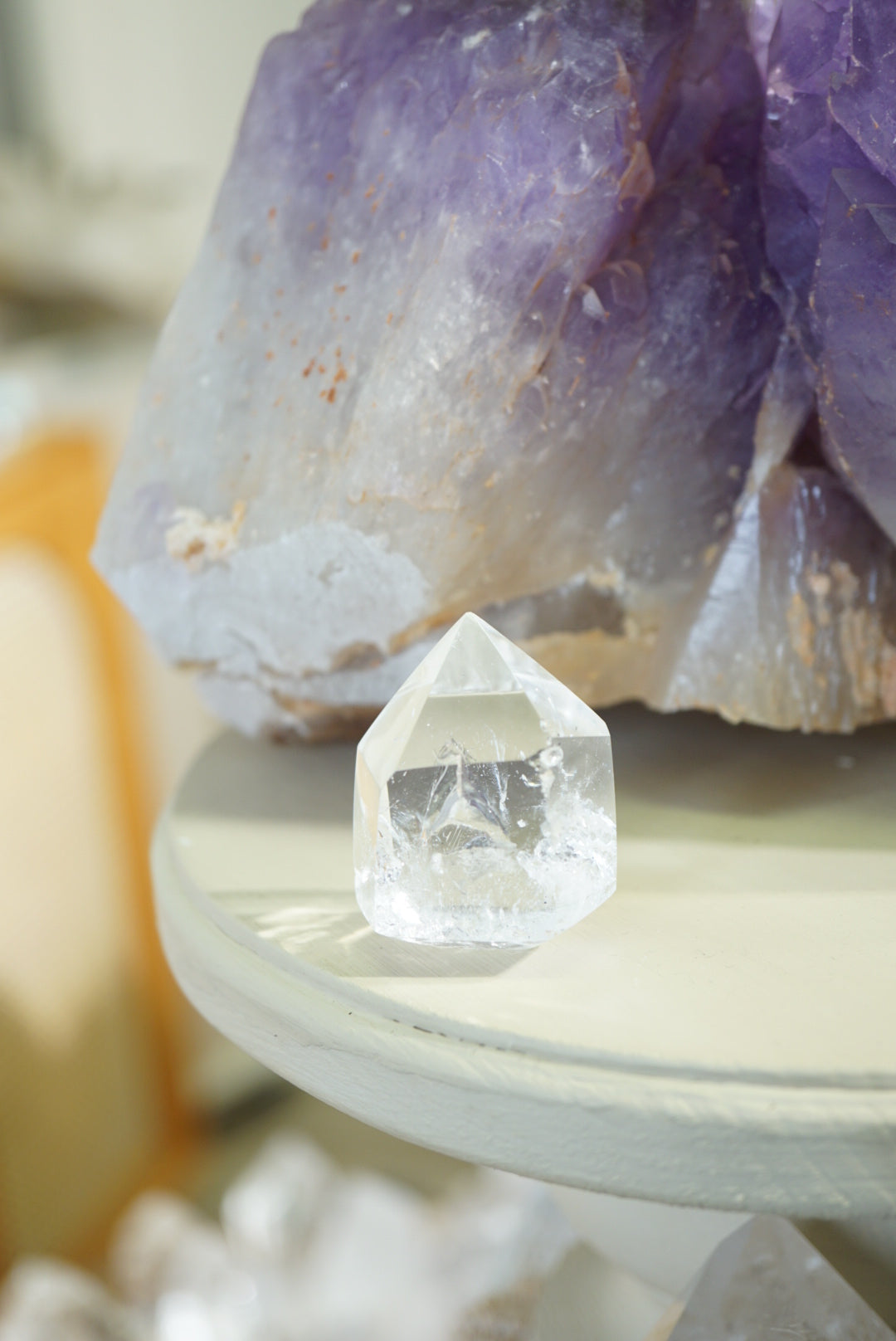 巴西水膽白水晶柱 Brazil White Quartz Tower with water drop