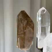Collector-grade large golden rutilated quartz pillar
