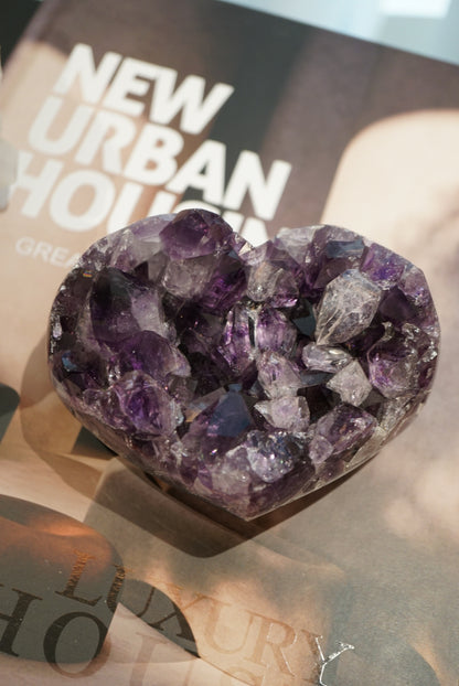 巴西紫晶心 Brazil Amethyst heart - ART OF GEM 