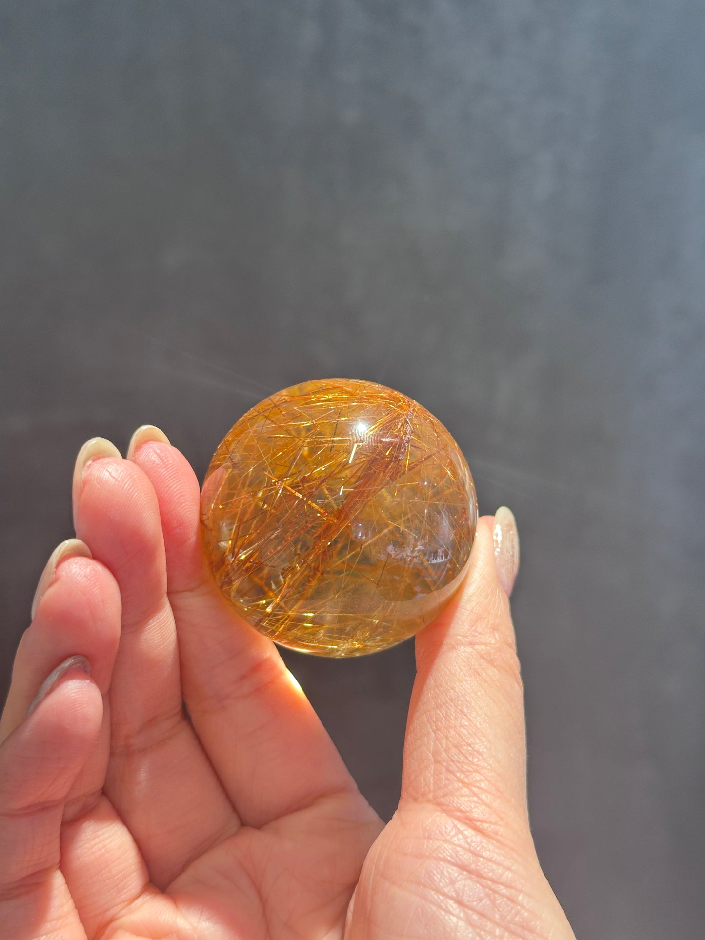 45mm 巴西銅髮晶球 Copper Rutilated Quartz Sphere