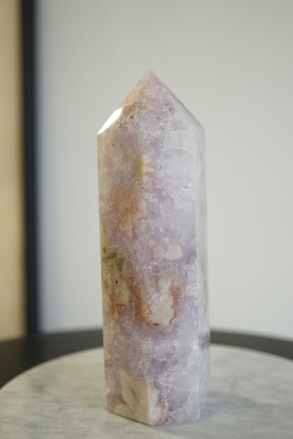 粉紫晶櫻花瑪瑙柱 Pink Amethyst Cherry Blossom Agate Tower - ART OF GEM 