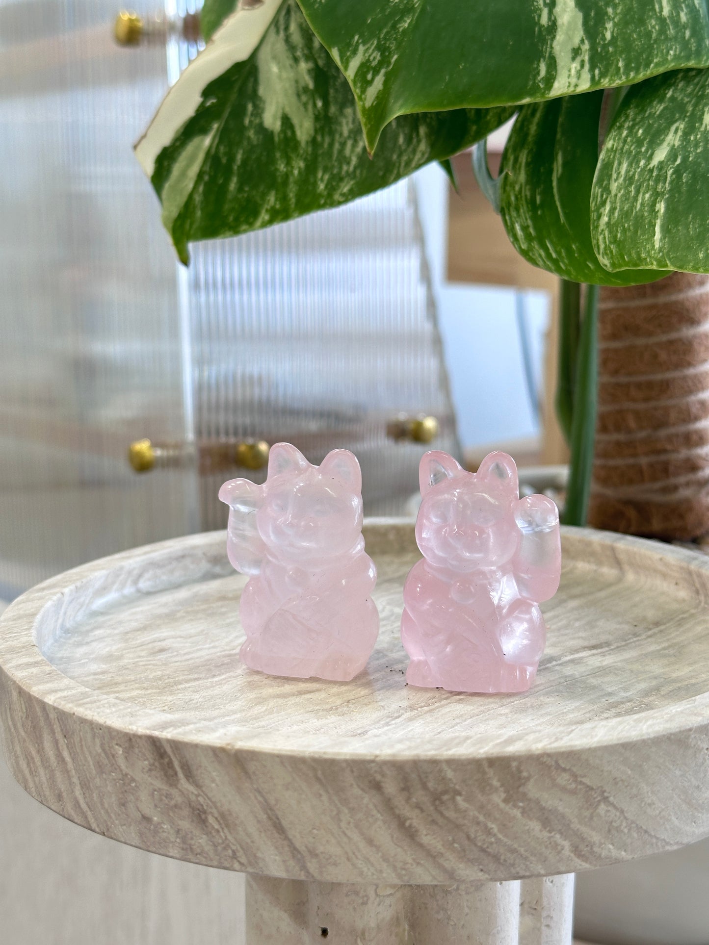 獨家設計粉晶招財貓 Rose Quartz Fortune Cat