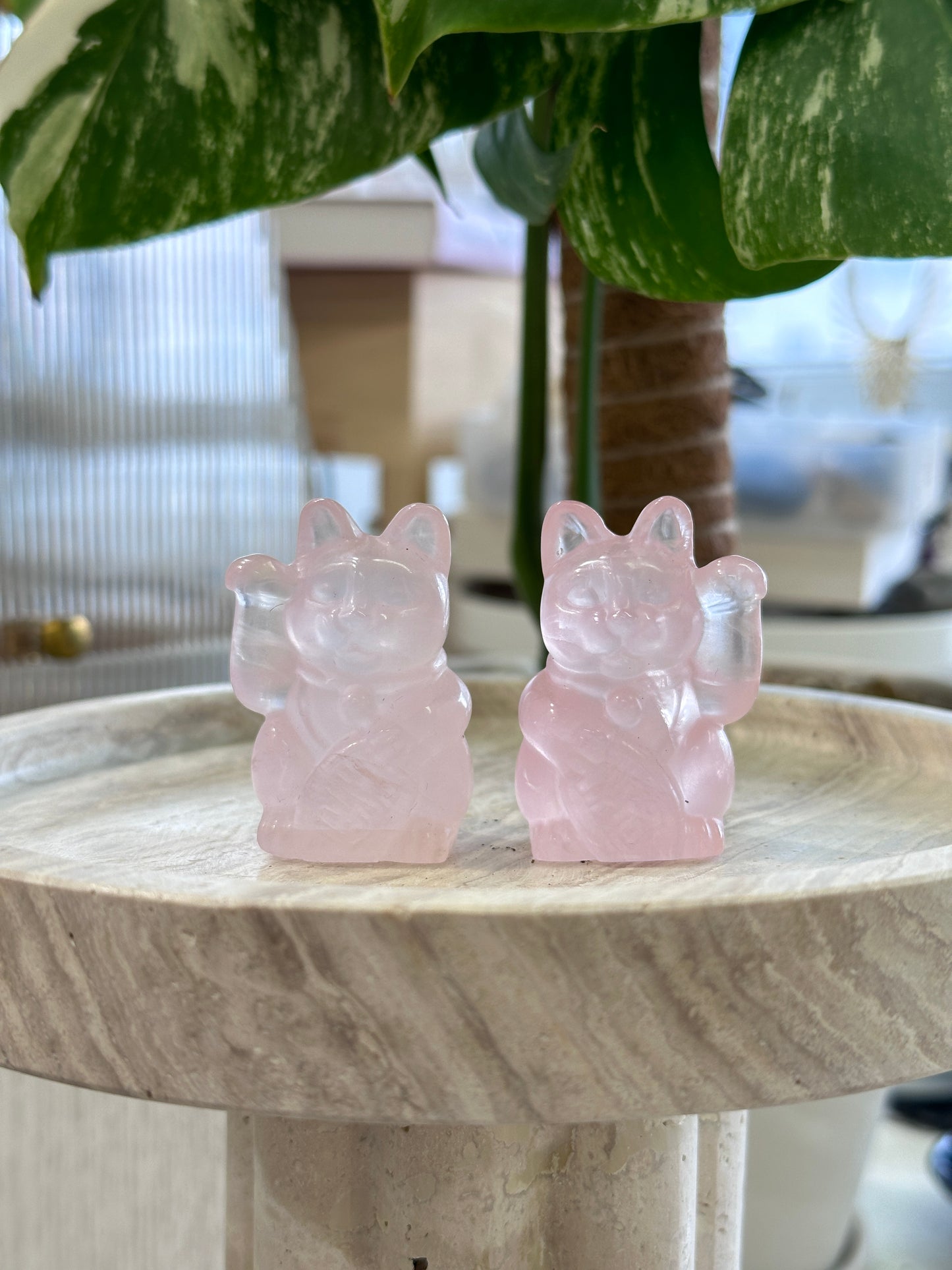 獨家設計粉晶招財貓 Rose Quartz Fortune Cat