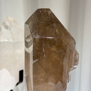 Collector-grade large golden rutilated quartz pillar