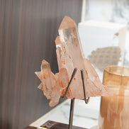 Brazilian Clear Quartz Cluster (with pink hues) (with stand)