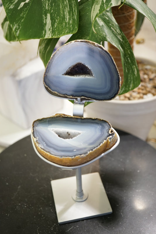 巴西藍紋瑪瑙聚寶盆 Brazil Blue Agate Jewellery box