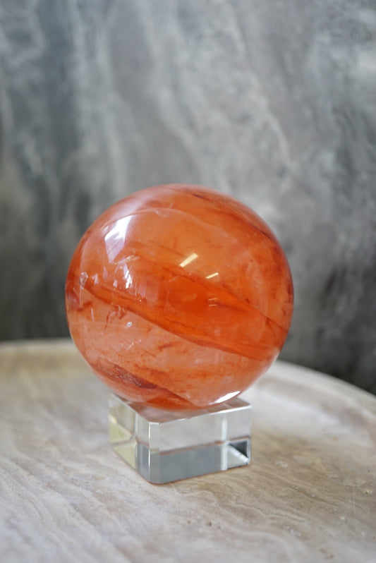 紅膠花球Fire Quartz/Hematoid Quartz Sphere