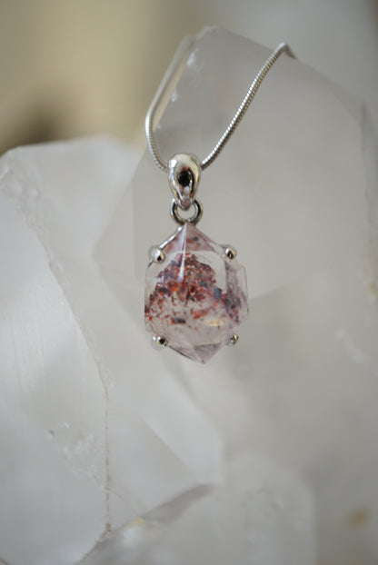 草莓晶超7吊墜（配925 銀鏈） super seven pendant with strawberry Quartz （with 925 Silver Necklace) - ART OF GEM 