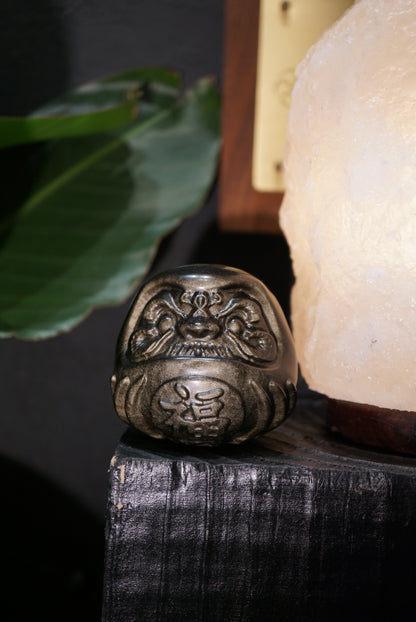 金曜石達摩 (8/10cm) Golden Sheen Obsidian Dharma - ART OF GEM 