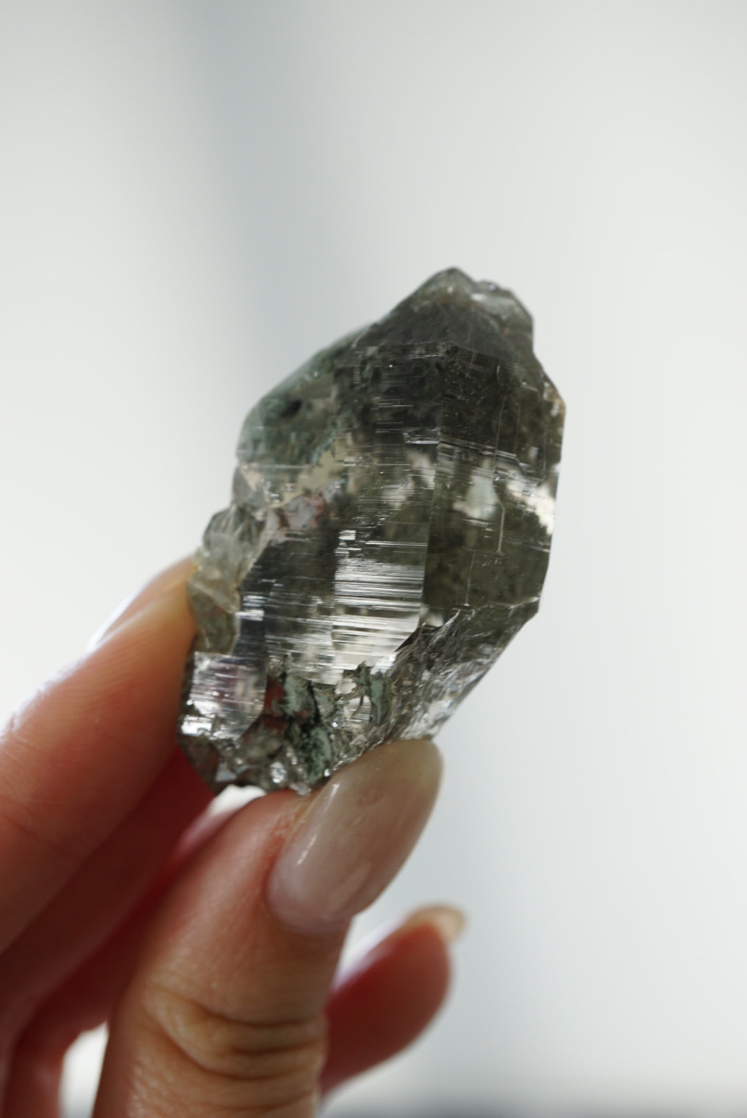 印度喜馬拉雅綠幽靈水晶 India Himalayan White Quartz with green phantom