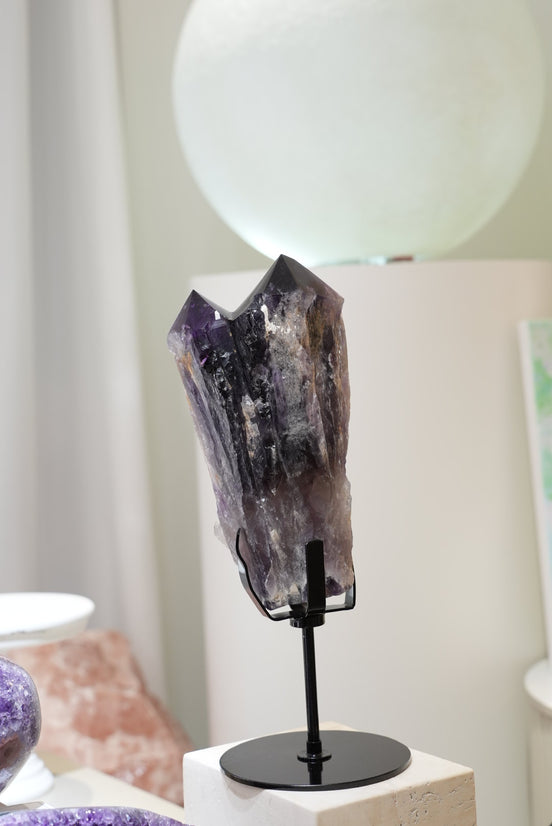 巴西雙生紫晶權杖（配旋轉底座） - ART OF GEM 