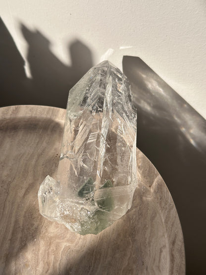 印度喜馬拉雅綠幽靈金字塔雙生白水晶 India Himalayan White Quartz with green phantom - ART OF GEM 