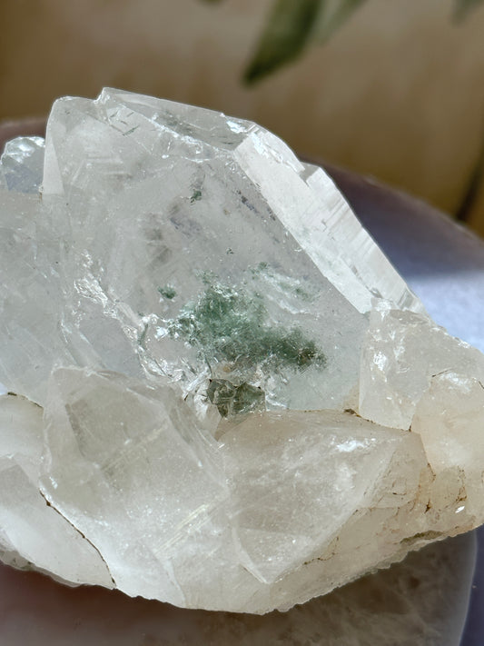 印度喜馬拉雅綠幽靈白水晶 India Himalayan White Quartz with green phantom