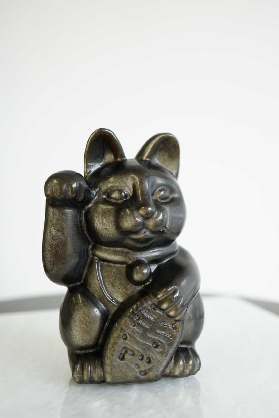 限量獨家設計金曜石招財貓 Golden Sheen Obsidian Fortune Cat