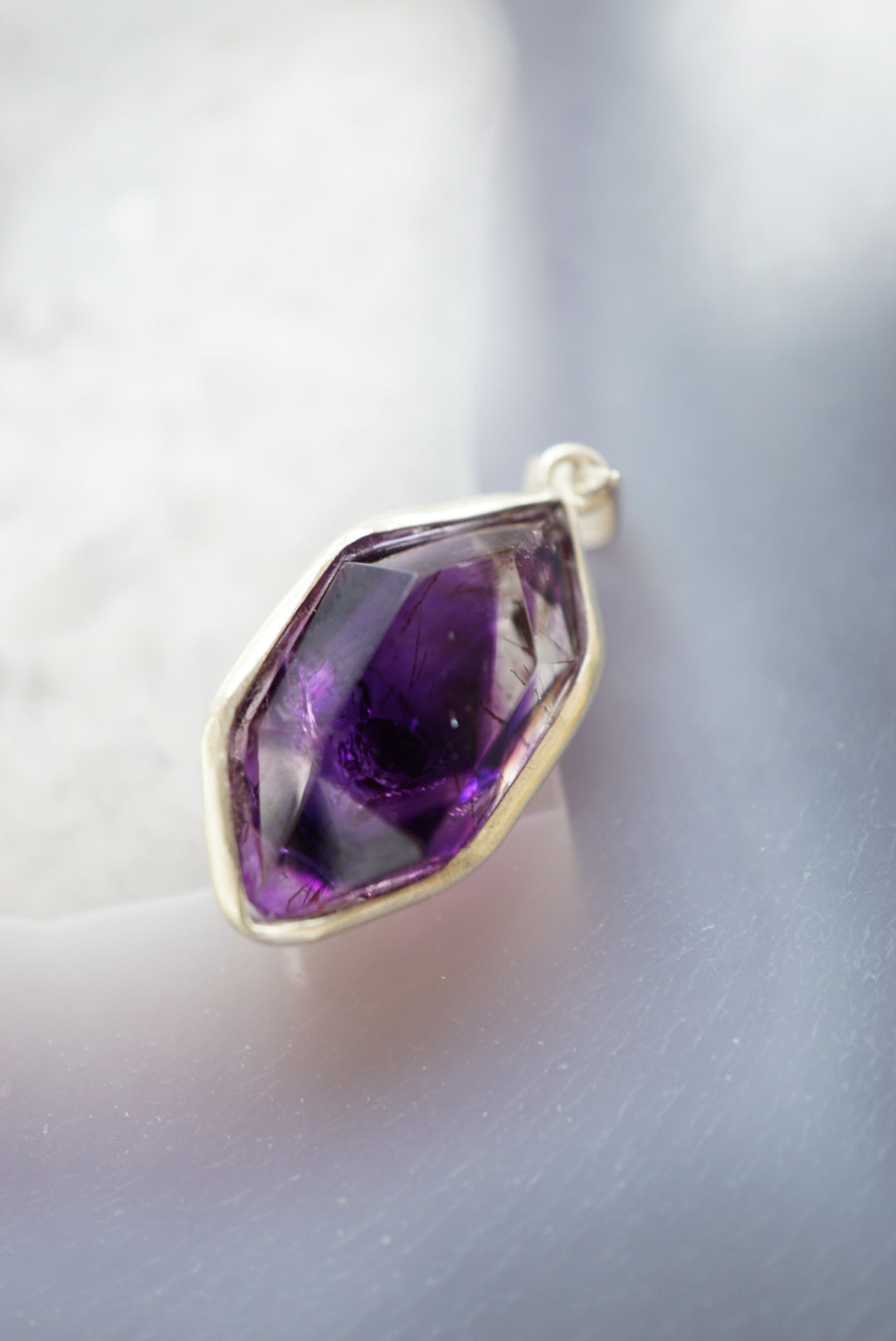 紫髮超7大水膽💧吊墜 Enhydro super seven pendant - ART OF GEM 