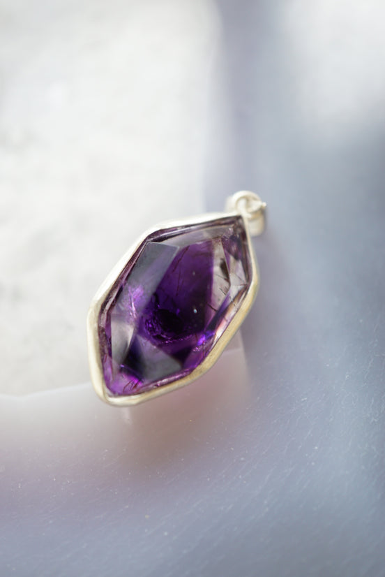 紫髮超7大水膽💧吊墜 Enhydro super seven pendant - ART OF GEM 