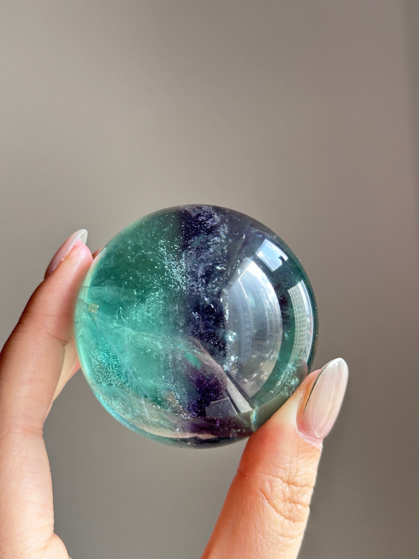 巴西紫綠螢石球Brazil Purple and Green Fluorite Sphere