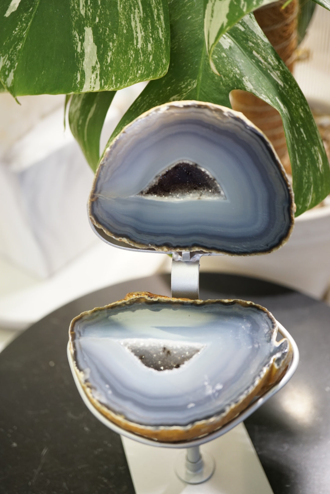 巴西藍紋瑪瑙聚寶盆 Brazil Blue Agate Jewellery box