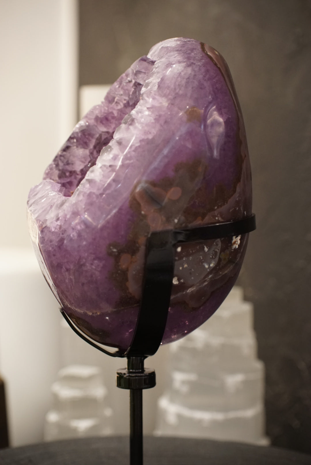 罕有巴西全瑪瑙拋光紫晶洞 Brazil Amethyst Geode with Agate [special price]