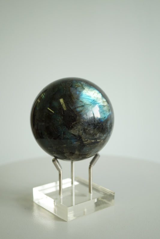 藍綠橙黃光拉長石球 Labradorite Sphere