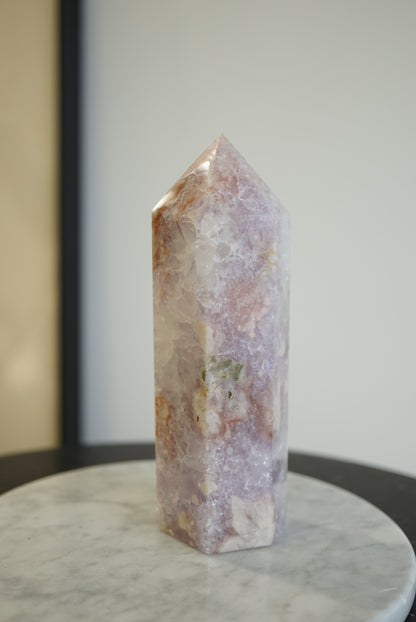粉紫晶櫻花瑪瑙柱 Pink Amethyst Cherry Blossom Agate Tower - ART OF GEM 