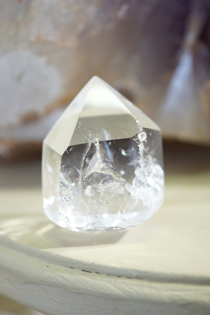 巴西水膽白水晶柱 Brazil White Quartz Tower with water drop - ART OF GEM 