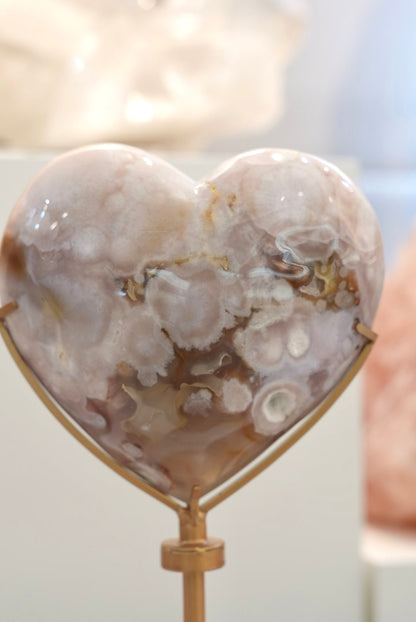 櫻花瑪瑙心 （連旋轉底座）