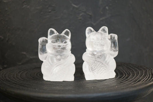 原創設計白水晶招財貓 White Quartz Fortune Cat