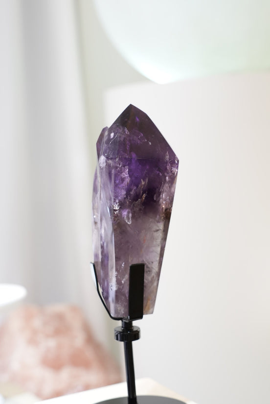 極濃色巴西雙生紫晶權杖 （可旋轉底座） - ART OF GEM 