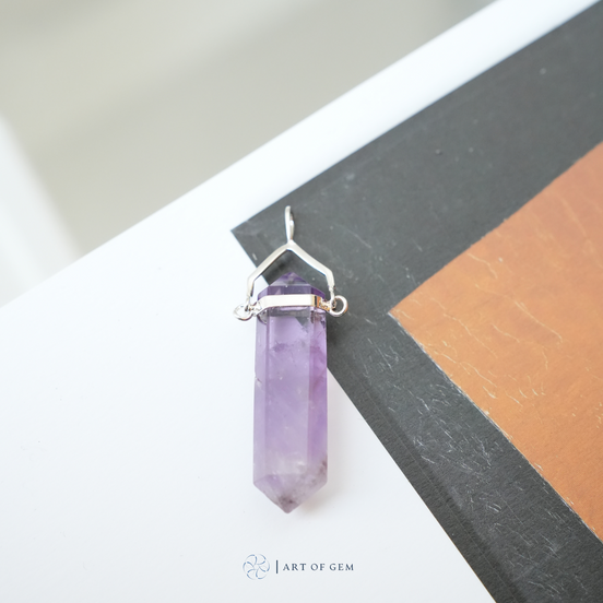 紫水晶吊墜 (配 925 銀鏈) - ART OF GEM 