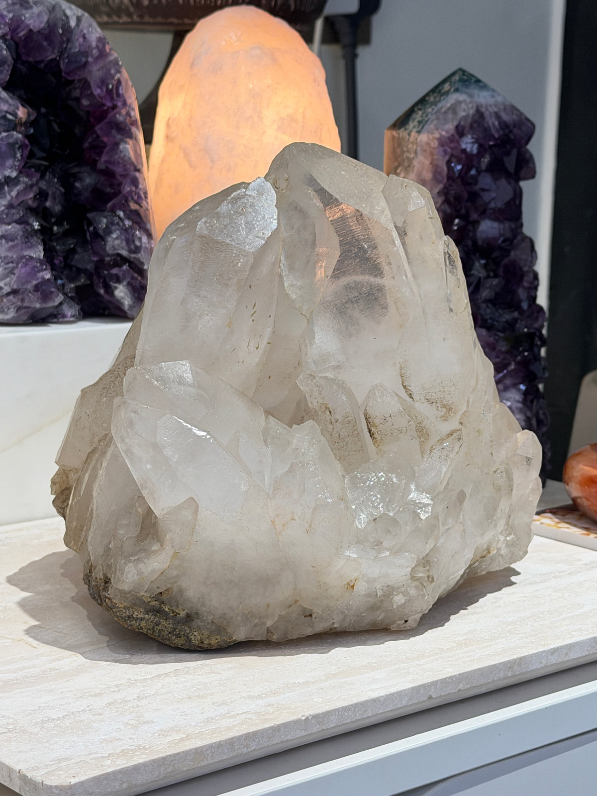 巴西白水晶簇共生綠碧璽 (4.26kg)
