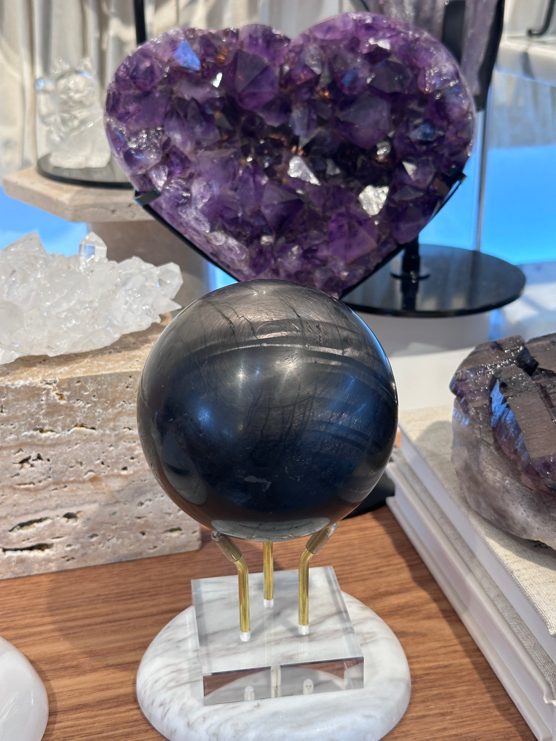 95mm 大型金運石球 Hypersthene Sphere - ART OF GEM 