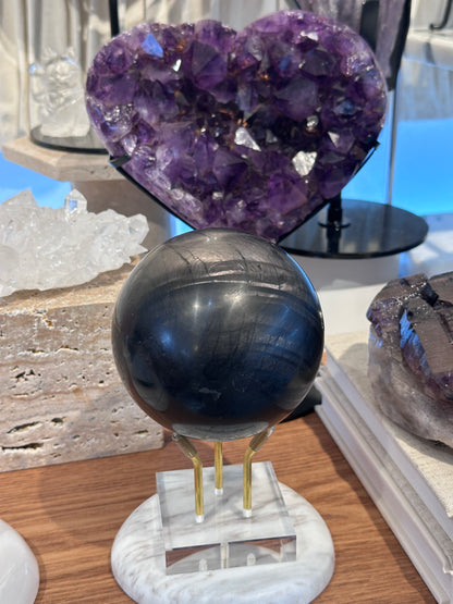 95mm 大型金運石球 Hypersthene Sphere - ART OF GEM 