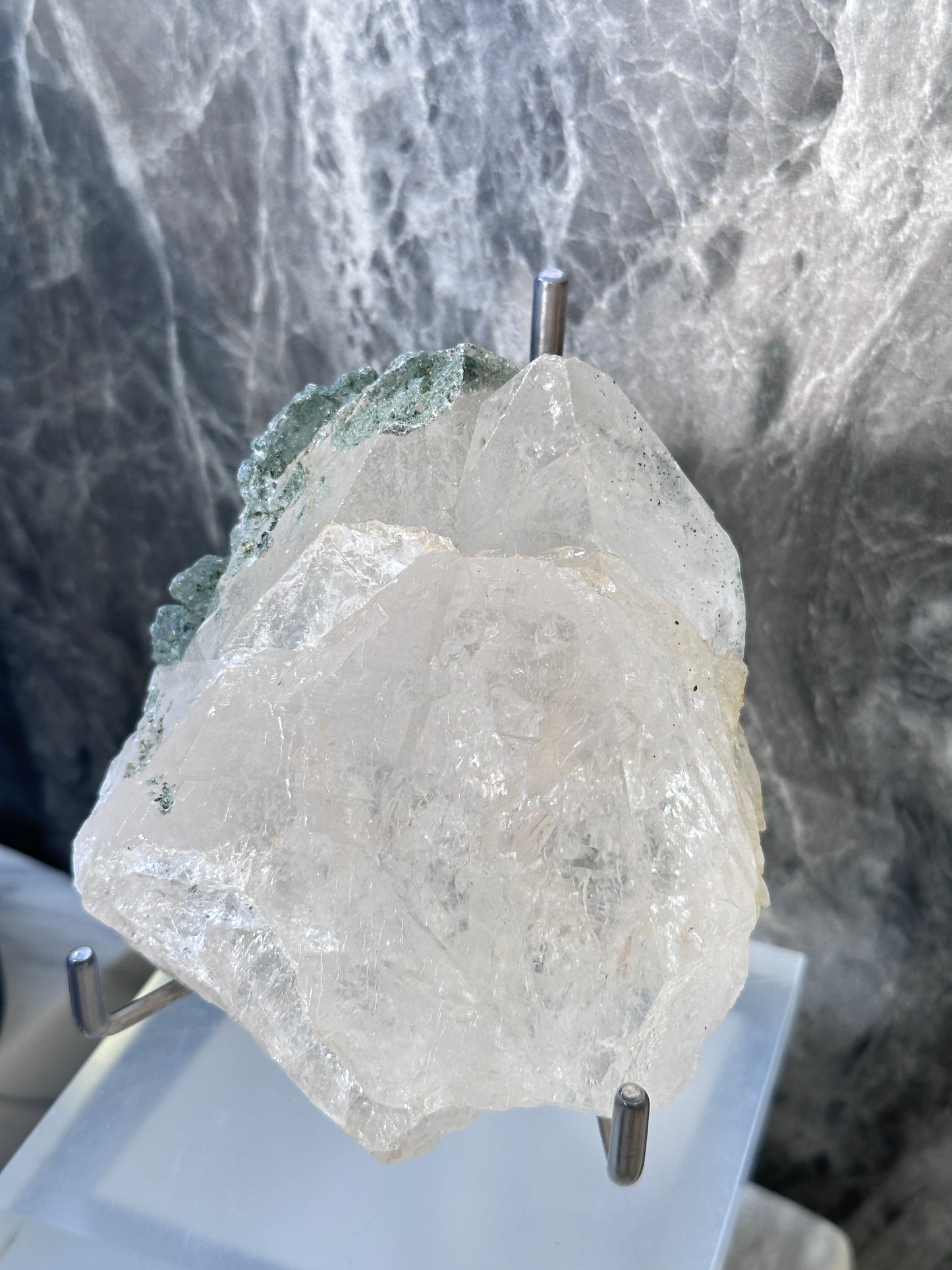 印度喜馬拉雅浮生綠幽靈白水晶 India Himalayan White Quartz with green phantom