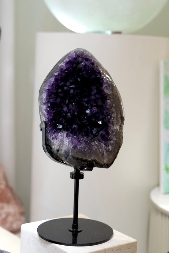 烏拉圭頂級紫晶簇 （配旋轉底座） - ART OF GEM 