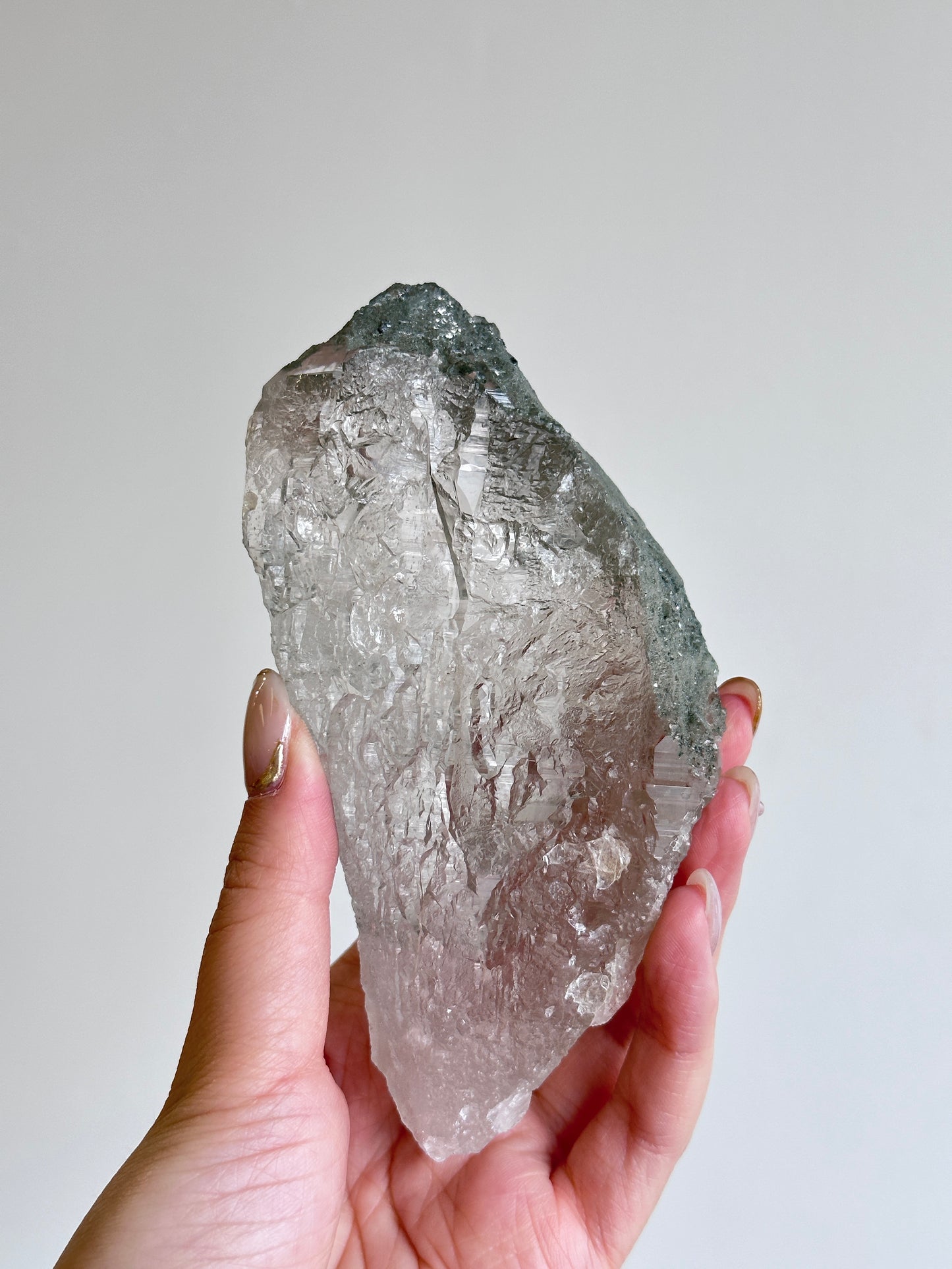 印度喜馬拉雅浮生綠幽靈白水晶 India Himalayan White Quartz with green phantom