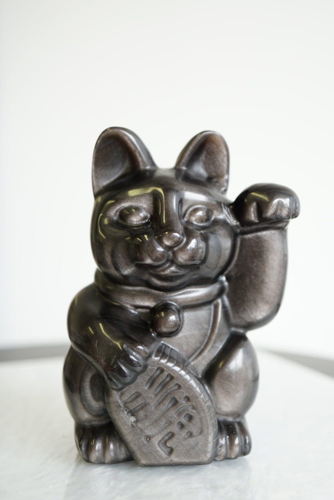 限量獨家設計銀曜石招財貓 Silver Sheen Obsidian Fortune Cat（預訂）