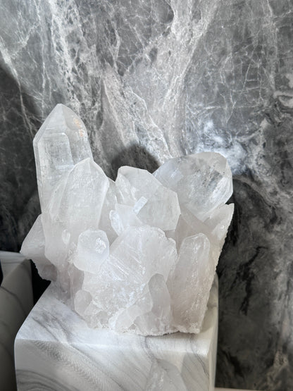 1.7KG巴西白水晶簇 （帶雙時光隧道 ）Brazil White Quartz Cluster - ART OF GEM 
