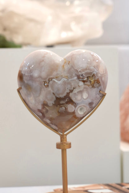 櫻花瑪瑙心 （連旋轉底座）