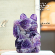 原創設計夢幻紫水晶招財貓 [招財能量] - ART OF GEM 